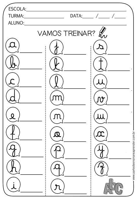 atividade alfabeto cursivo minusculo - alfabeto maiusculo em letra cursiva